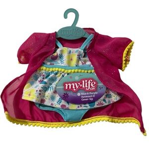 My Life As Blue & Purple Swimsuit & Coverup Outfit for 18" Doll  New With Hanger